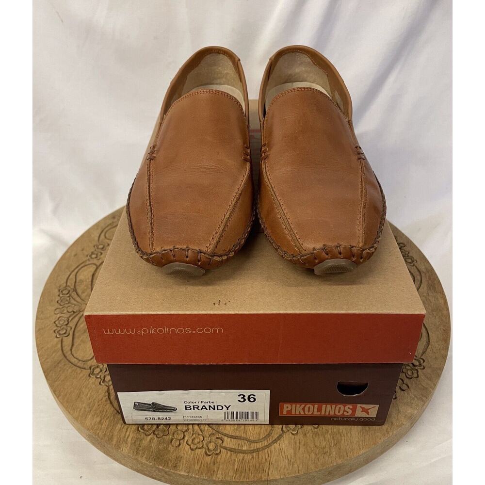 Pikolinos 36 Slip On Calfskin Leather Shoe, 578-8242, Brandy Color, Pr-owned